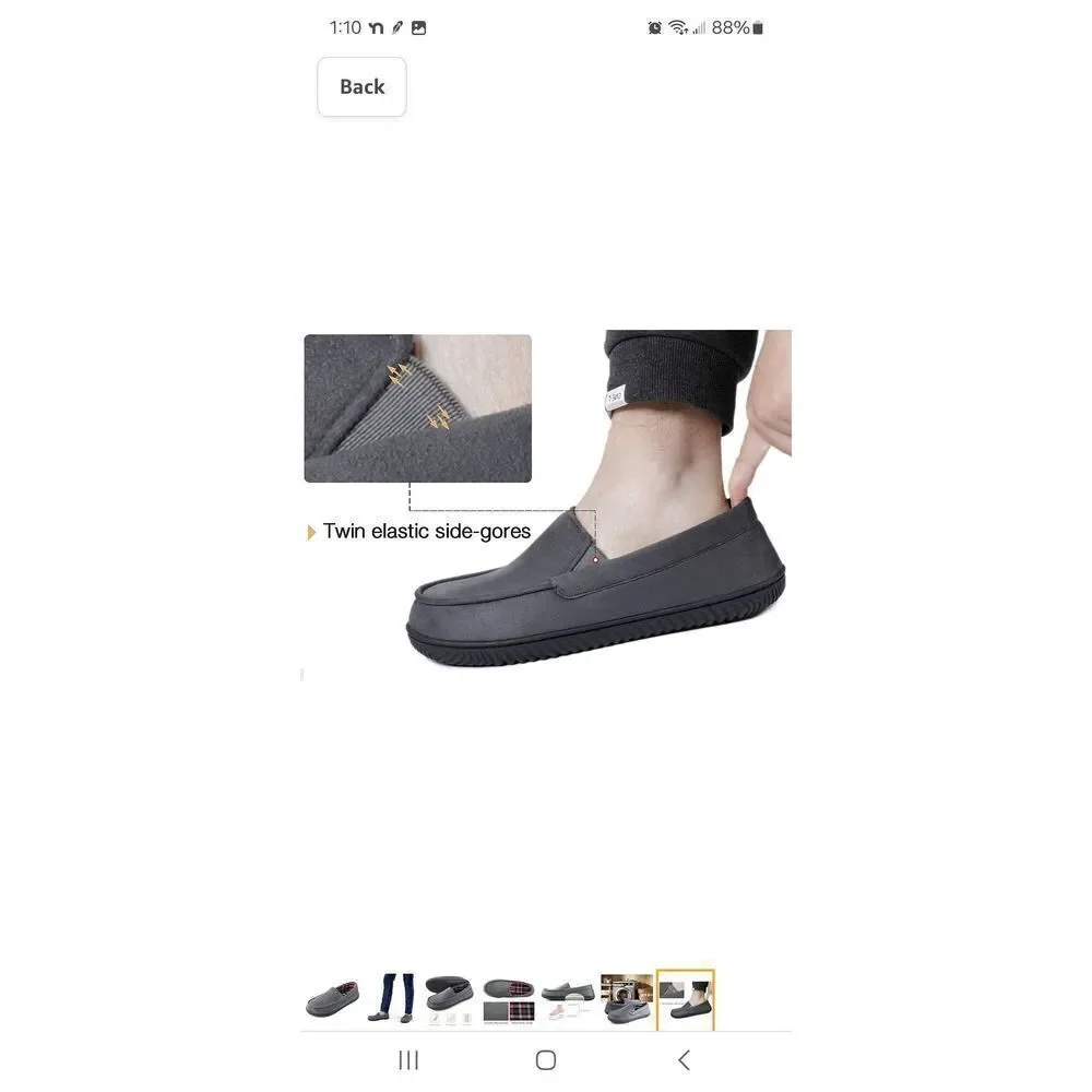 New Size 9 Rock Dove Grey Alexander Flannel Lined Loafer Slippers House Shoe NWT - Picture 7 of 12